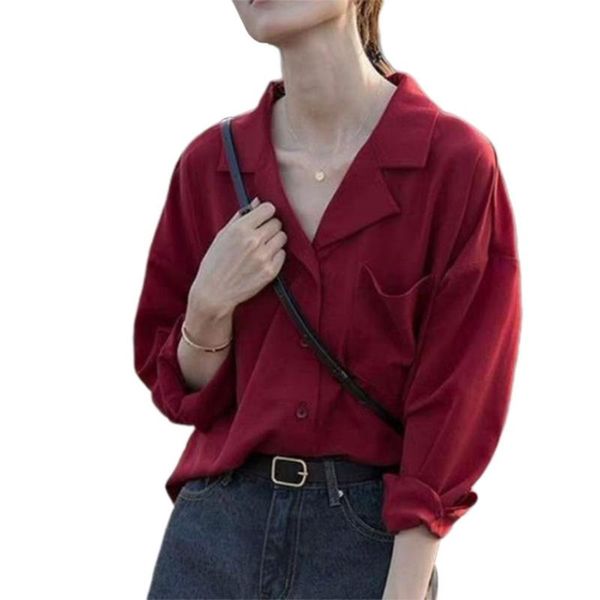 women's blouse summer spring loose long-sleeve retro style solid color shirt female 2021 blouses & shirts, White
women's blouse summer spring loose long-sleeve retro style solid color shirt female 2021 blouses & shirts, White