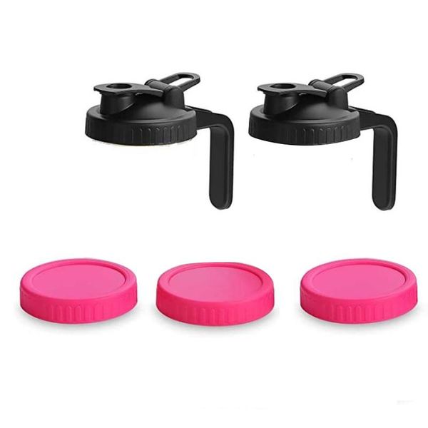 wide mouth mason jar pour lids,2pcsflip cap lid with handle & 3 pcs leak-proof seal lids for storage kitchen organization
wide mouth mason jar pour lids,2pcsflip cap lid with handle & 3 pcs leak-proof seal lids for storage kitchen organization