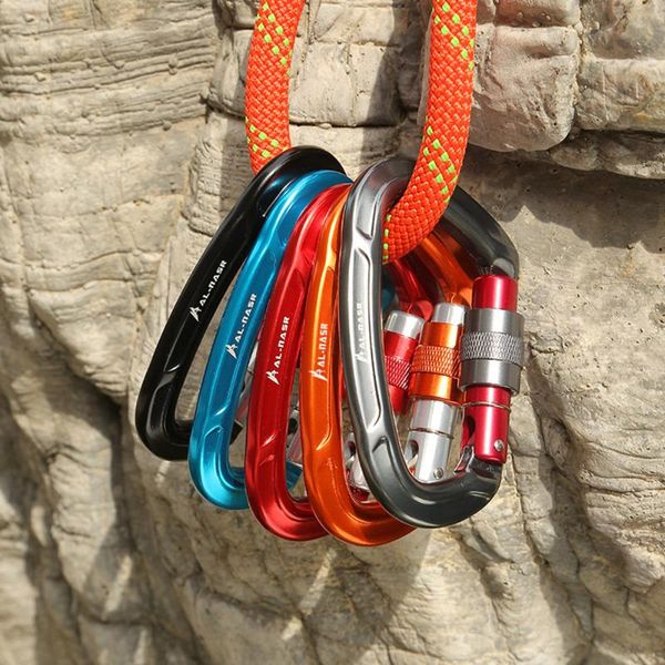 cords, slings and webbing outdoor camping 25kn d-shaped carabiner lock heavy duty aluminum alloy buckle survival equipment
cords, slings and webbing outdoor camping 25kn d-shaped carabiner lock heavy duty aluminum alloy buckle survival equipment