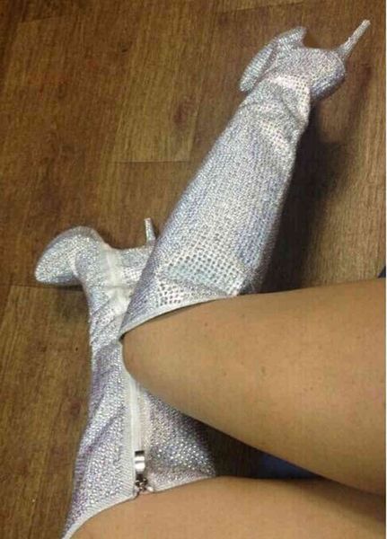 boot younger woman silver crystal knee high stiletto boots platform heels dress exquisite shoes strass pants banquet bombs, Black
boot younger woman silver crystal knee high stiletto boots platform heels dress exquisite shoes strass pants banquet bombs, Black