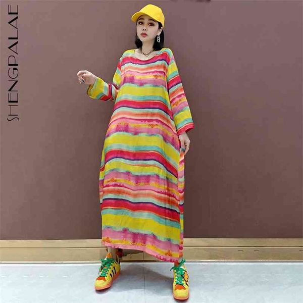 shengpllae rainbow stripe personalized dress women's spring round neck loose long sleeve mid-calf dresses female 5c259 210427, Black;gray
shengpllae rainbow stripe personalized dress women's spring round neck loose long sleeve mid-calf dresses female 5c259 210427, Black;gray