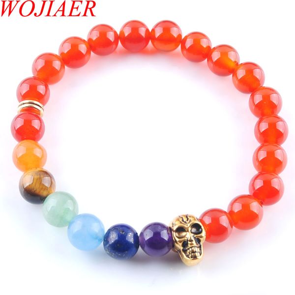 wojiaer 8mm red agate stone round beads ghost head strands bracelets 7 chakra healing mala meditation prayer yoga women jewelry k3235, Black
wojiaer 8mm red agate stone round beads ghost head strands bracelets 7 chakra healing mala meditation prayer yoga women jewelry k3235, Black
