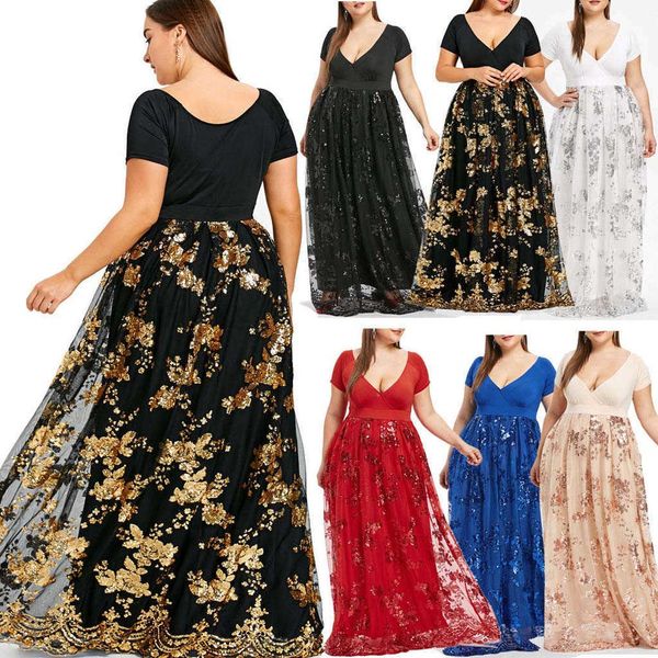 2021 women plus size dress floral sequined evening party mesh dress large size v-neck short-sleeved flower mesh dress y1006, Black;gray
2021 women plus size dress floral sequined evening party mesh dress large size v-neck short-sleeved flower mesh dress y1006, Black;gray