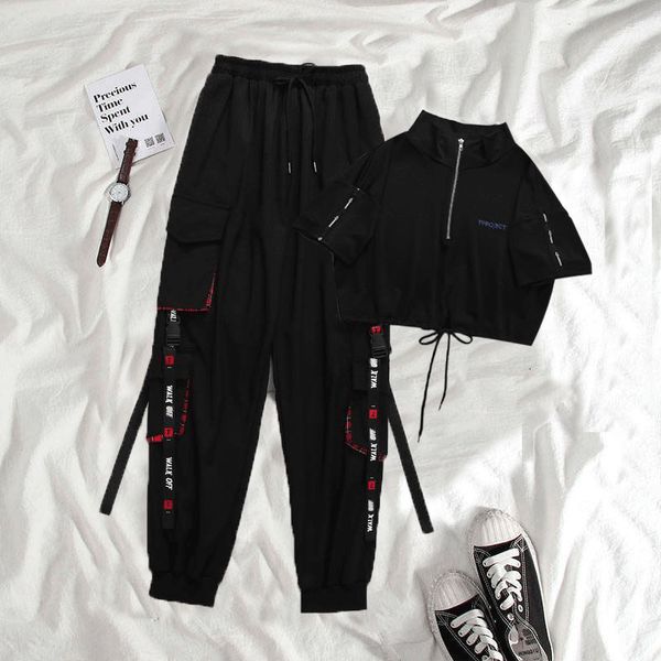 women's jackets harajuku cargo pants women streetwear two-piece high waist black ankle length jogging trousers gothic oversize 202, Black;brown
women's jackets harajuku cargo pants women streetwear two-piece high waist black ankle length jogging trousers gothic oversize 202, Black;brown
