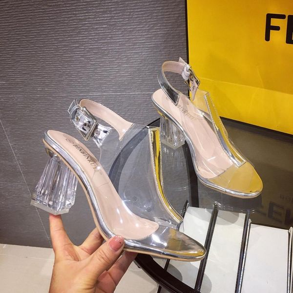 slippers fashion women sandals pvc transparent open toe jelly shoes summer silver high heels crystal block heeled kgh1, Black
slippers fashion women sandals pvc transparent open toe jelly shoes summer silver high heels crystal block heeled kgh1, Black