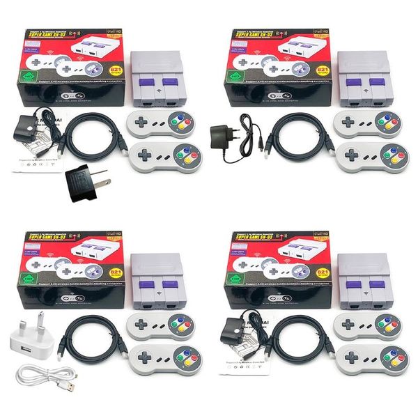 super mini high definition wireless retro built-in 821 games with dual gamepads controller portable players game