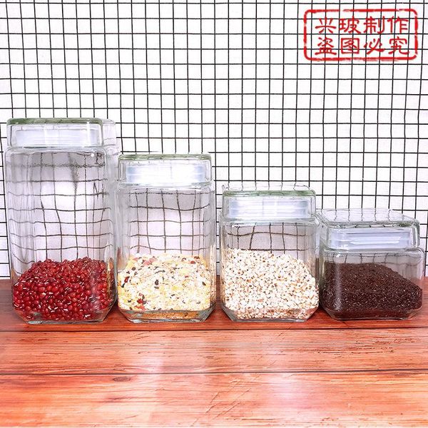 storage bottles & jars square glass lid multigrain canister kitchen fruit tea lead-sealed
storage bottles & jars square glass lid multigrain canister kitchen fruit tea lead-sealed
