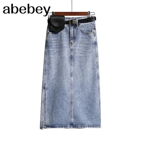 skirts long denim skirt women vintage high wasit jeans with belt plus size straight a-line pencil elegant summer 2021 chic, Black 
skirts long denim skirt women vintage high wasit jeans with belt plus size straight a-line pencil elegant summer 2021 chic, Black