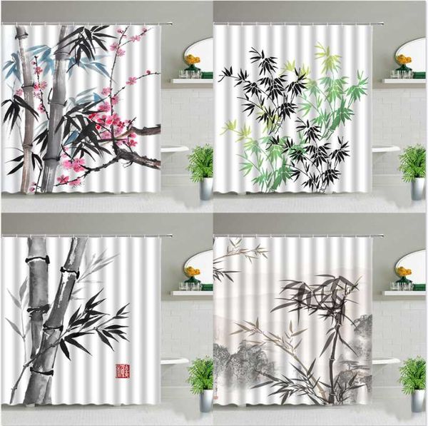 ink painting bamboo shower curtains spring plant scenery green leaf bathroom decor cloth curtain set garden wall decoration
ink painting bamboo shower curtains spring plant scenery green leaf bathroom decor cloth curtain set garden wall decoration