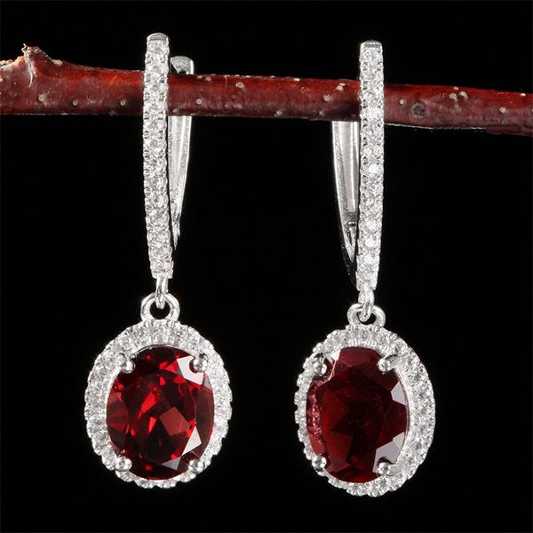 spring 925 silver set red earrings gem garnet dangle chandelier
spring 925 silver set red earrings gem garnet dangle chandelier