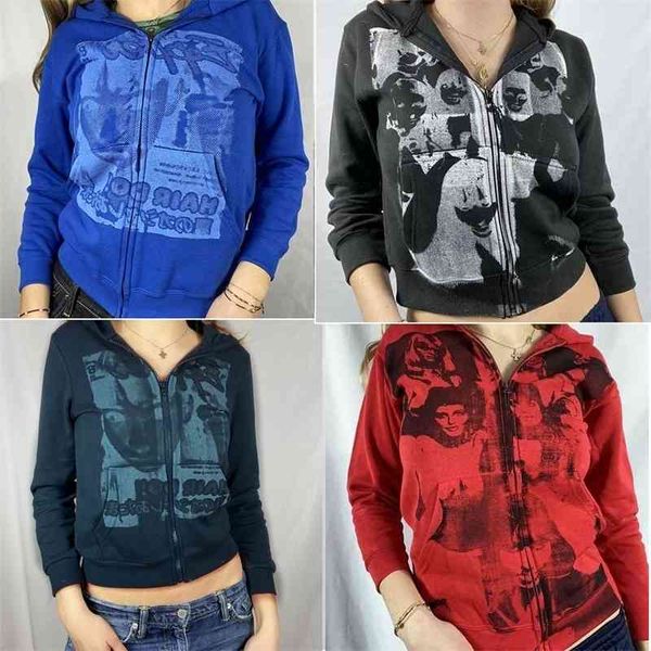 2021 women's autumn casual zipper portrait sweatshirt y2k style hoodie sweater12, Black
2021 women's autumn casual zipper portrait sweatshirt y2k style hoodie sweater12, Black