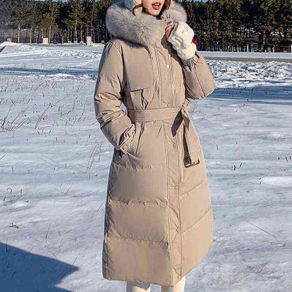 white duck down jacket women winter real natural fur collar hooded korean elegant office lady long thickened warm parker coat 211130, Black
white duck down jacket women winter real natural fur collar hooded korean elegant office lady long thickened warm parker coat 211130, Black