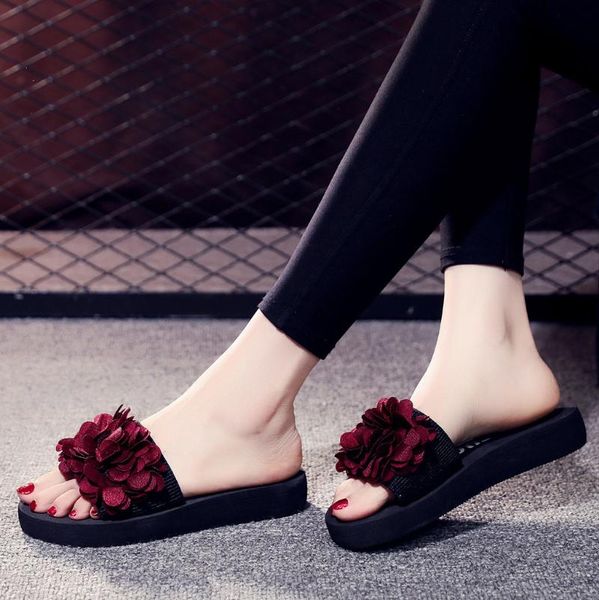 outdoor fashion flower decorative slippers elegant ladies flat solid color beautiful sandals women casual#, Black
outdoor fashion flower decorative slippers elegant ladies flat solid color beautiful sandals women casual#, Black