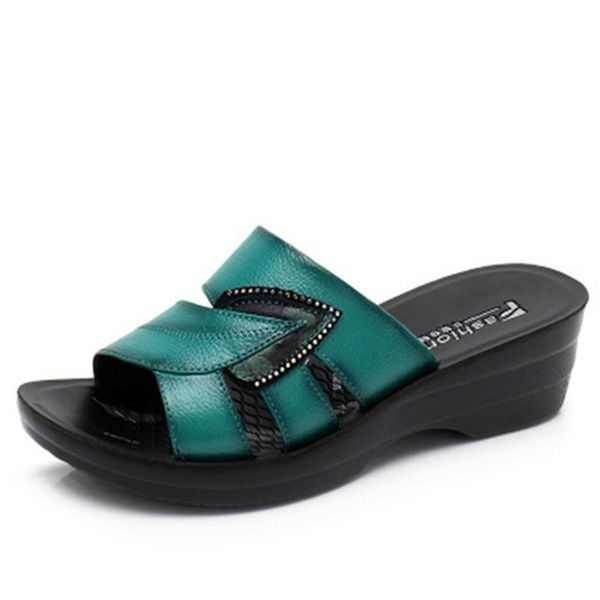 women summer slip on leather open toe sandals woman flip flops wedges platform ladies beach shoes slippers, Black
women summer slip on leather open toe sandals woman flip flops wedges platform ladies beach shoes slippers, Black