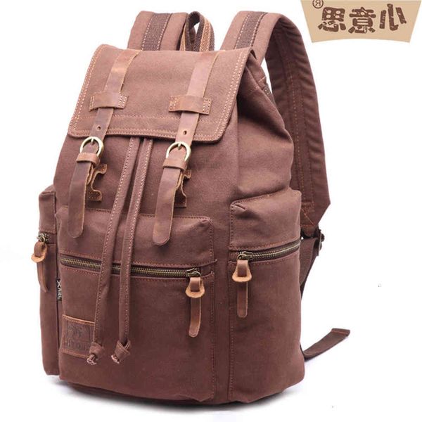 canvas computer bag backpack men's crazy horse leather fashion student leisure schoolbag
canvas computer bag backpack men's crazy horse leather fashion student leisure schoolbag