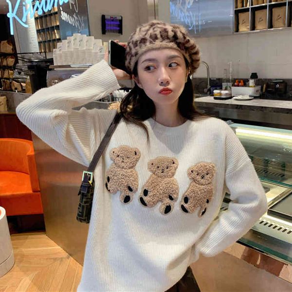 fall cartoons three cute puppies loose pullovers women's nightgown long knit woman's sweater, White;black
fall cartoons three cute puppies loose pullovers women's nightgown long knit woman's sweater, White;black