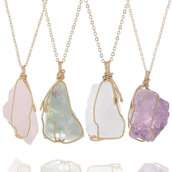 chains natural raw stone pendant necklace irregular wire wrapped reiki healing crystal unpolished rough, Silver
chains natural raw stone pendant necklace irregular wire wrapped reiki healing crystal unpolished rough, Silver