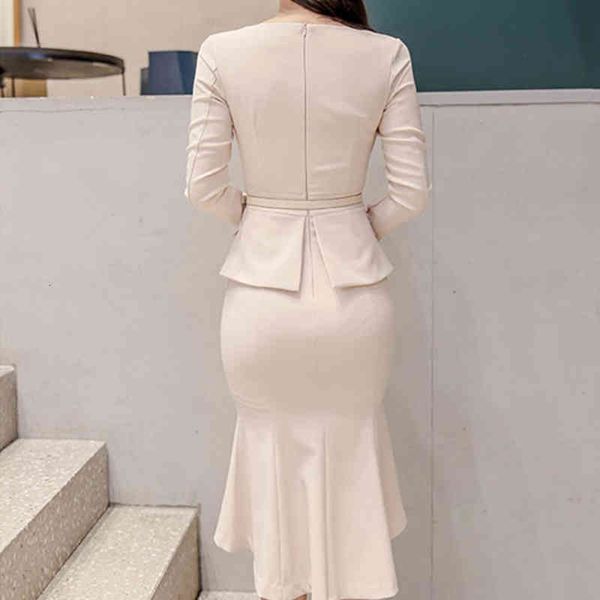 dresses spring autumn elegant ruffles office mermaid women high waist sheath es korean simple work vestidos, Black;gray
dresses spring autumn elegant ruffles office mermaid women high waist sheath es korean simple work vestidos, Black;gray