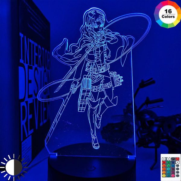night lights attack on titan levi ackerman acrylic 3d light lamp anime figure led bedroom table kids gifts home decoration 
night lights attack on titan levi ackerman acrylic 3d light lamp anime figure led bedroom table kids gifts home decoration