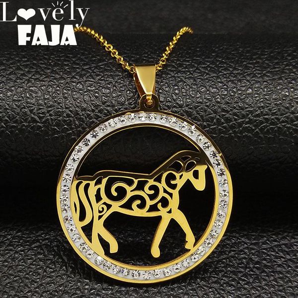 fashion horse crystal stainless steel chain necklace women gold color pendant jewelry bijoux femme n1857 necklaces, Silver
fashion horse crystal stainless steel chain necklace women gold color pendant jewelry bijoux femme n1857 necklaces, Silver