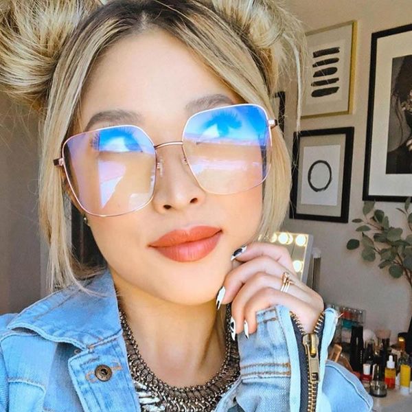 fashion sunglasses frames oversized transparent glasses frame square alloy optical clear len myopia eyewear anti-blue light, Black
fashion sunglasses frames oversized transparent glasses frame square alloy optical clear len myopia eyewear anti-blue light, Black
