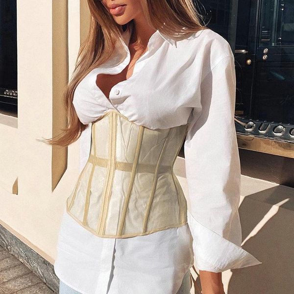 women's shapers stripe transparent mesh body shaper corsets with back lace-up cincher corset slimming belt black shapewear 2307, Black;white
women's shapers stripe transparent mesh body shaper corsets with back lace-up cincher corset slimming belt black shapewear 2307, Black;white