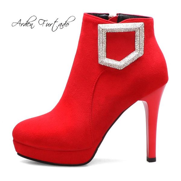 boots arden furtado fashion women's shoes winter pointed toe stilettos heels zipper elegant ladies red buckle platform ankle 42, Black
boots arden furtado fashion women's shoes winter pointed toe stilettos heels zipper elegant ladies red buckle platform ankle 42, Black