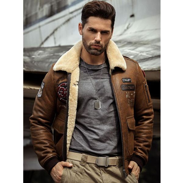 men's leather & faux 2021 mens brown shearling jacket fur coat airforce flight embroidered, Black
men's leather & faux 2021 mens brown shearling jacket fur coat airforce flight embroidered, Black