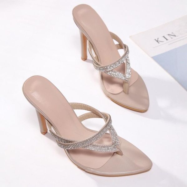 slippers women sandals summer high heels slides luxury rhinestone party ladie shoes pointed open toe stiletto flip flops, Black
slippers women sandals summer high heels slides luxury rhinestone party ladie shoes pointed open toe stiletto flip flops, Black