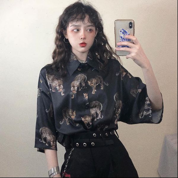 women shirt vintage leopard blouse harajuku print short sleeve summer ladies loose blusa streetwear camisas mujer, White
women shirt vintage leopard blouse harajuku print short sleeve summer ladies loose blusa streetwear camisas mujer, White