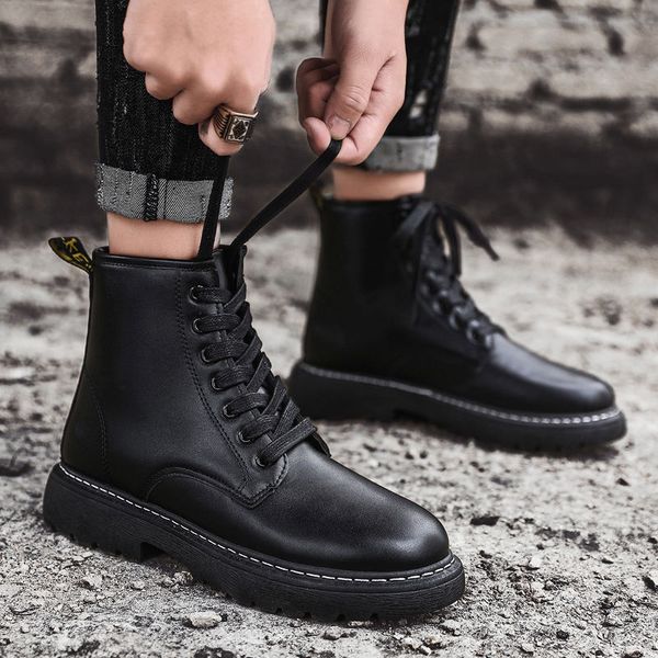 autumn new martin boots men's korean fashion versatile british short winter plush cotton, Black
autumn new martin boots men's korean fashion versatile british short winter plush cotton, Black