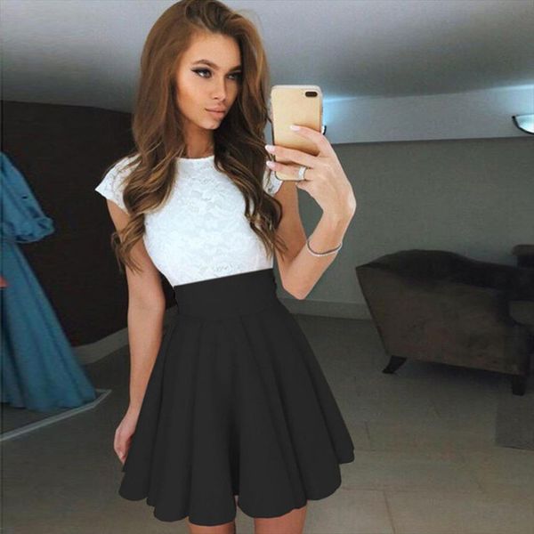 lace cute princess womens dress party mini office elegant summer short sleeve skater dresses vestido festa, Black;gray
lace cute princess womens dress party mini office elegant summer short sleeve skater dresses vestido festa, Black;gray