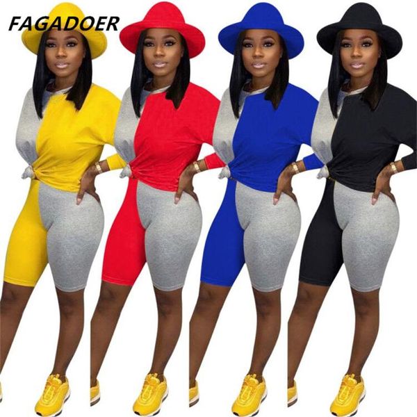 women's tracksuits fagadoer plus size patchwork two piece set s-3xl women clothes tracksuit t shirt and shorts suits autumn outfits, Gray
women's tracksuits fagadoer plus size patchwork two piece set s-3xl women clothes tracksuit t shirt and shorts suits autumn outfits, Gray