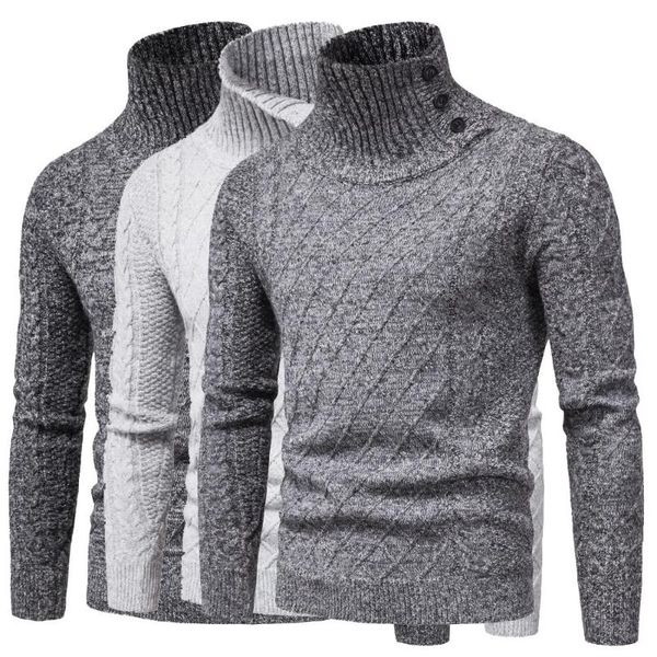 men's sweaters 2021 autumn foreign trade knitted sweater turtleneck button long-sleeved bottoming shirt, White;black
men's sweaters 2021 autumn foreign trade knitted sweater turtleneck button long-sleeved bottoming shirt, White;black