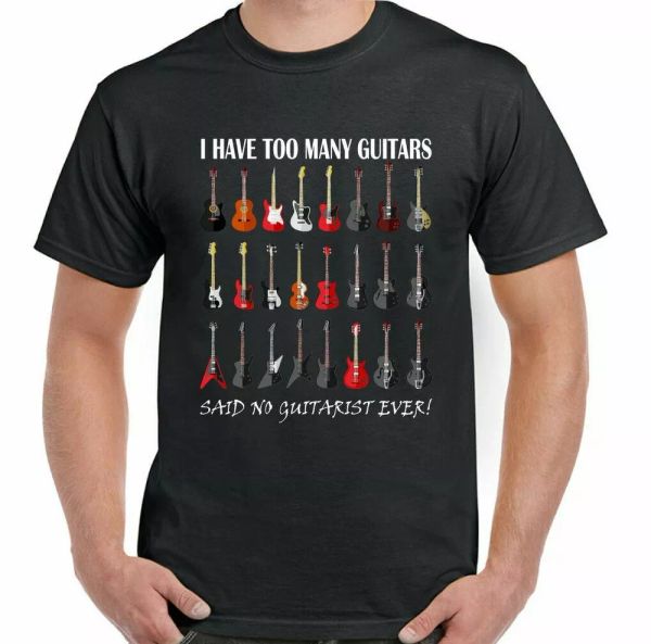 guitar t-shirt i have too much not guitarist ever funny men acoustic, White;black
guitar t-shirt i have too much not guitarist ever funny men acoustic, White;black