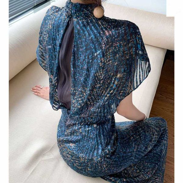 summer print dres casual butterfly sleeve ruffles medium long chiffon 210601, Black;gray
summer print dres casual butterfly sleeve ruffles medium long chiffon 210601, Black;gray