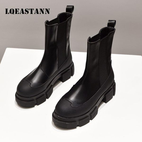 boots 2021 autumn women's soft patent leather thick-soled round toe black and white ankle botas de mujer
boots 2021 autumn women's soft patent leather thick-soled round toe black and white ankle botas de mujer