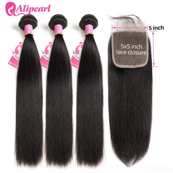 human hair bulks straight 3 bundles with 5x5 lace closure part peruvian weave remy extension alipearl, Black
human hair bulks straight 3 bundles with 5x5 lace closure part peruvian weave remy extension alipearl, Black