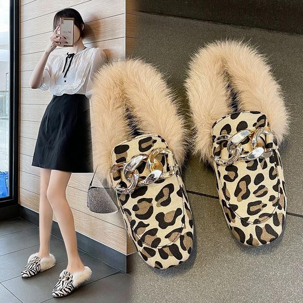slippers plush outdoor shoes for women winter cotton soft metal chain cover toe warm fur big size, Black
slippers plush outdoor shoes for women winter cotton soft metal chain cover toe warm fur big size, Black
