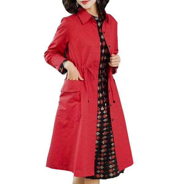 women's trench coats autumn casual long coat oversize vintage washed ol business slim outerwear clothing for women red, Tan;black
women's trench coats autumn casual long coat oversize vintage washed ol business slim outerwear clothing for women red, Tan;black