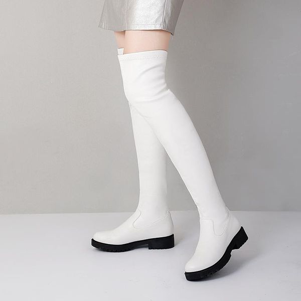 boots ladies slim elastic over-the-knee spring autumn fashion slip on women's shoes comfortable low heel round toe long, Black
boots ladies slim elastic over-the-knee spring autumn fashion slip on women's shoes comfortable low heel round toe long, Black