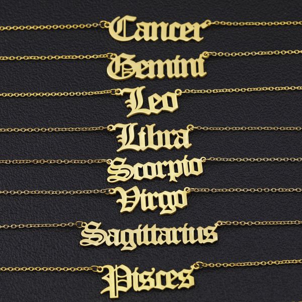 18k gold plated stainless steel letter zodiac astrology horoscope pendant necklace for gift, Silver
18k gold plated stainless steel letter zodiac astrology horoscope pendant necklace for gift, Silver