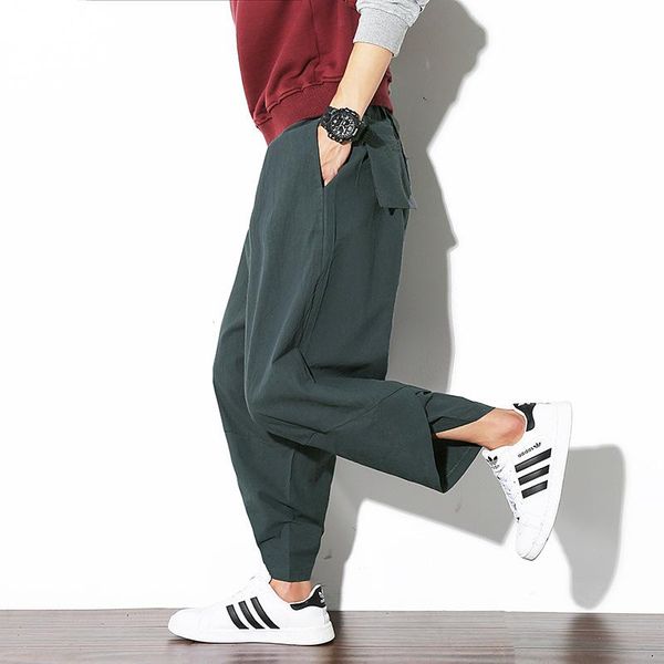 men's pants harem male casual style men loose wide solid streetwear linen full length plus size 5xl, Black
men's pants harem male casual style men loose wide solid streetwear linen full length plus size 5xl, Black