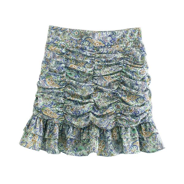 fashion with ruffled pleated print mini skirts women vintage high waist back zipper female mujer bottoms 210430, Black
fashion with ruffled pleated print mini skirts women vintage high waist back zipper female mujer bottoms 210430, Black