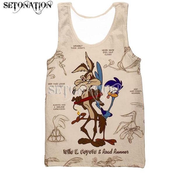 men' tank road runner & wile e coyote men/women fashion cool 3d printed vest summer casual harajuku style streetwear drop, White;black
men' tank road runner & wile e coyote men/women fashion cool 3d printed vest summer casual harajuku style streetwear drop, White;black