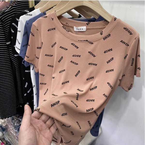 women slim shirt letter printing screw thread short sleeve t-shirt female autumn and tees short casual black t shirt, White
women slim shirt letter printing screw thread short sleeve t-shirt female autumn and tees short casual black t shirt, White