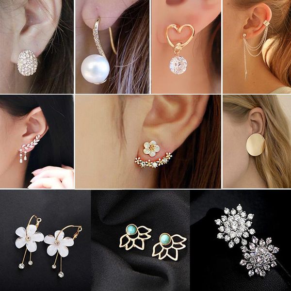 women's earrings beautiful cherry blossoms flower stud for women fashion jewelry geometric crystal heart, Golden;silver
women's earrings beautiful cherry blossoms flower stud for women fashion jewelry geometric crystal heart, Golden;silver