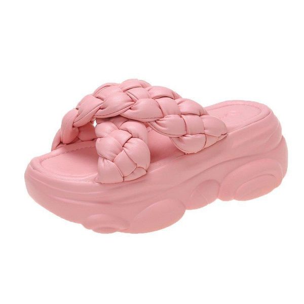 slippers bear-soled high-heeled sandals women summer fashion cross-woven thick-soled sponge cake shoes for, Black
slippers bear-soled high-heeled sandals women summer fashion cross-woven thick-soled sponge cake shoes for, Black