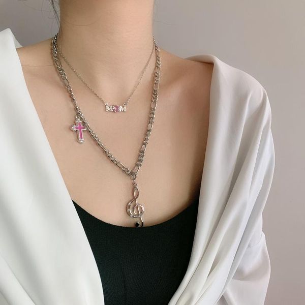 niche independent double-layer combination musical note crystal gem cross necklace rhinestone universe clip pendant necklaces, Silver
niche independent double-layer combination musical note crystal gem cross necklace rhinestone universe clip pendant necklaces, Silver