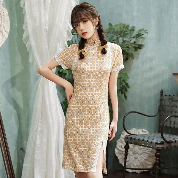 ethnic clothing vintage ladies slim cheongsam knee length chinese style with lace qipao elegant woman party dress spring button gown vestido, Red
ethnic clothing vintage ladies slim cheongsam knee length chinese style with lace qipao elegant woman party dress spring button gown vestido, Red